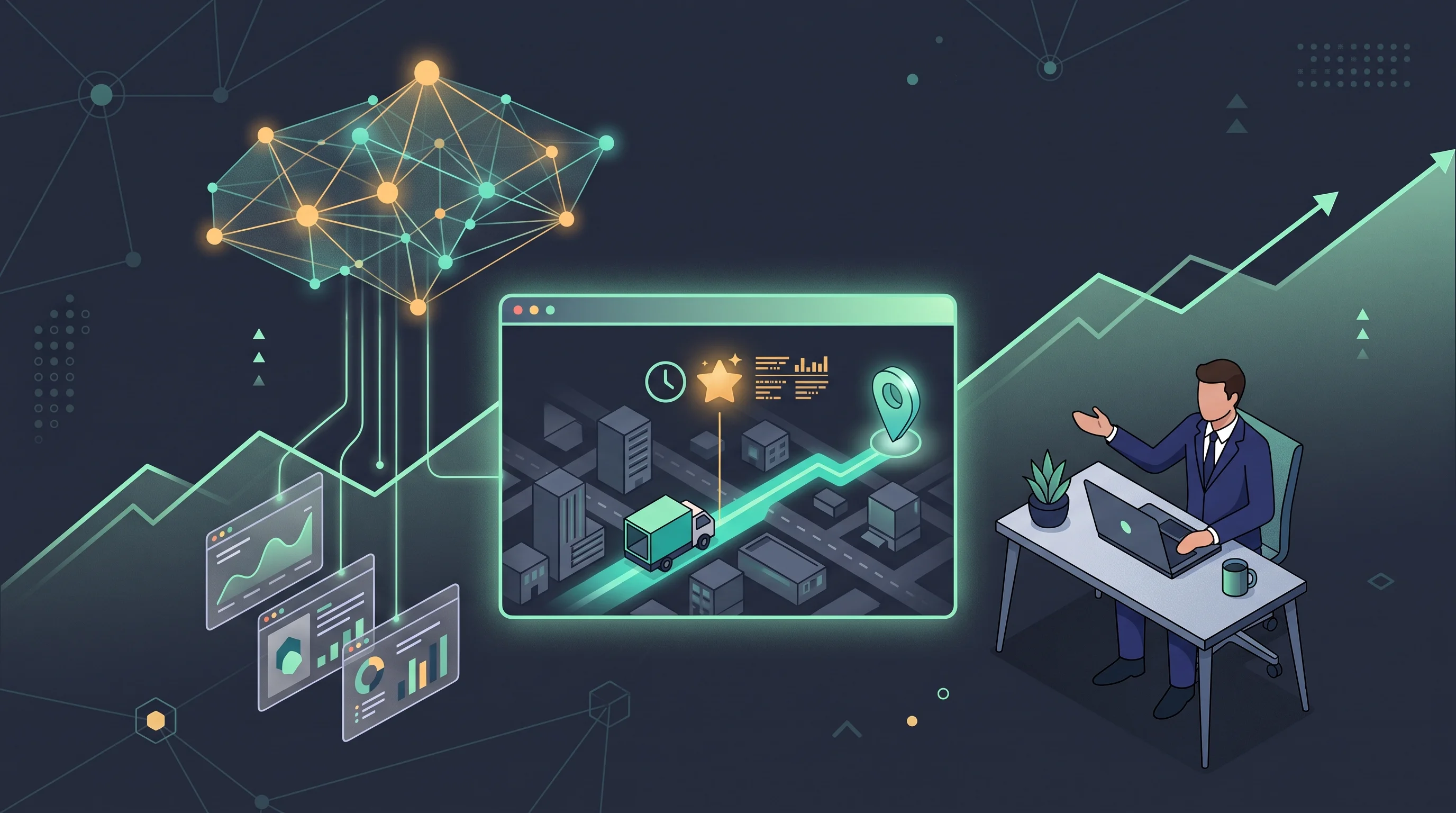 An AI layer over the existing stack delivering predictive ETAs and live delivery tracking